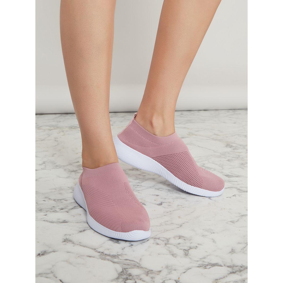 Styli Textile Knitted Upper Casual Slip On Shoes-women-shoes-loafersandmoccasins-image-1