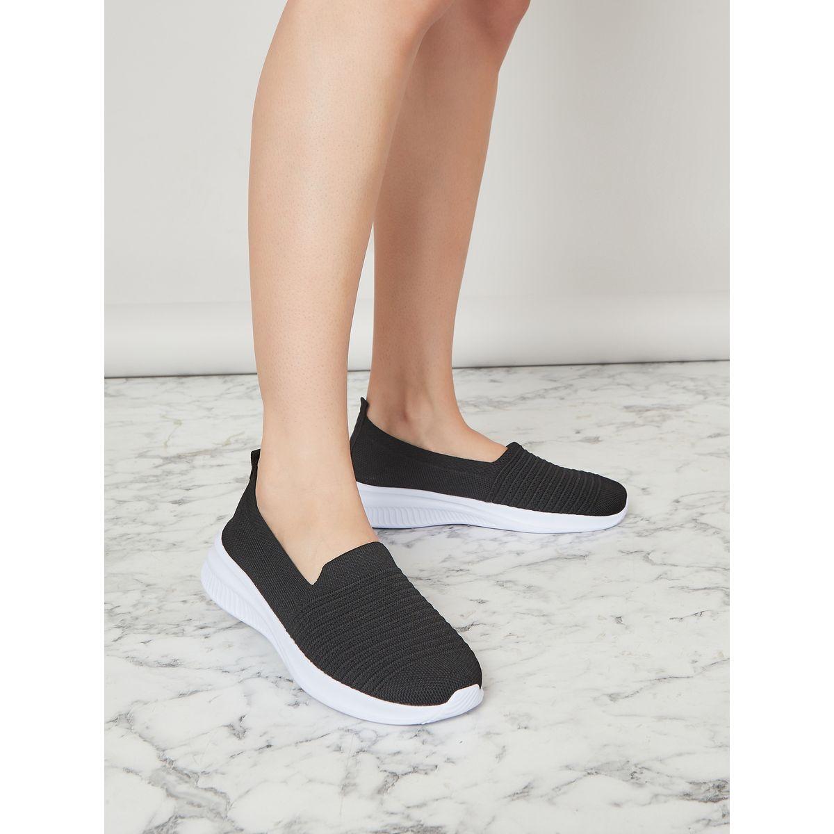 Styli Textile Knitted Upper Casual Slip On Shoes-women-shoes-loafersandmoccasins-image-1