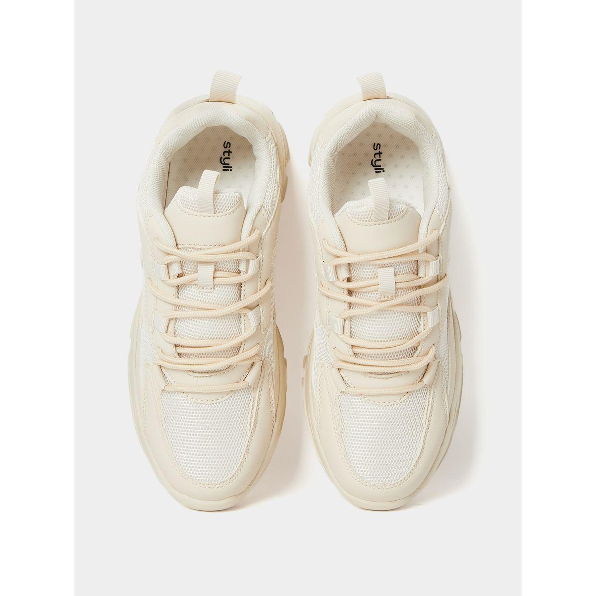 Styli Chunky Bottom Cleated Sole  Lace Up Sneakers-women-shoes-sneakers-image-6