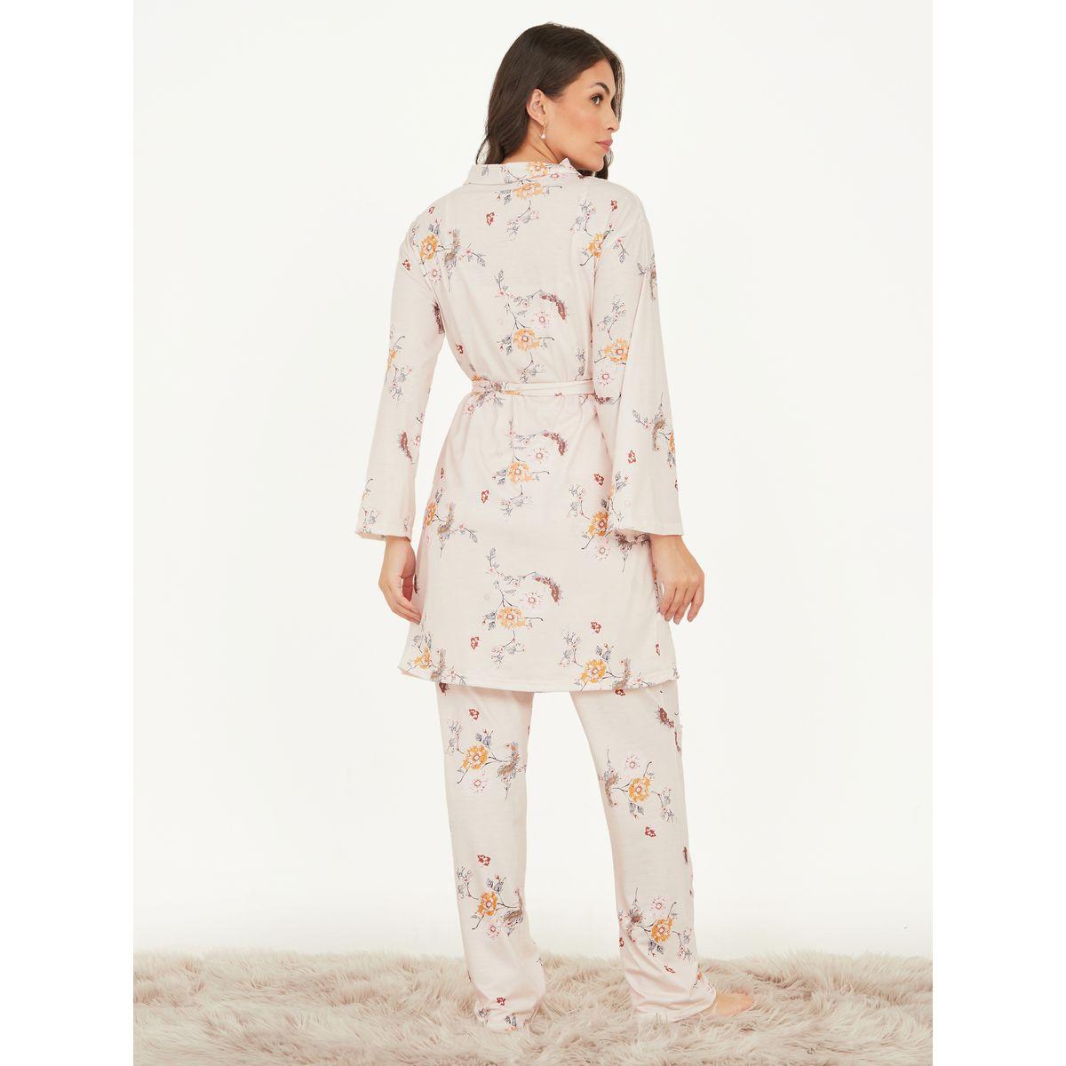 Styli Unwind Pack of 3 - Floral Print Cami, Trouser and Robe Set-women-clothing-nightwear-pyjamas-longsets-image-7