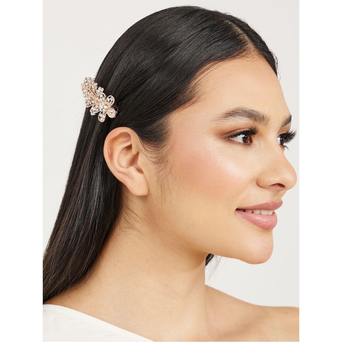 Styli Floral Embellished Hair Clip-women-hairaccessories-clips-image-2