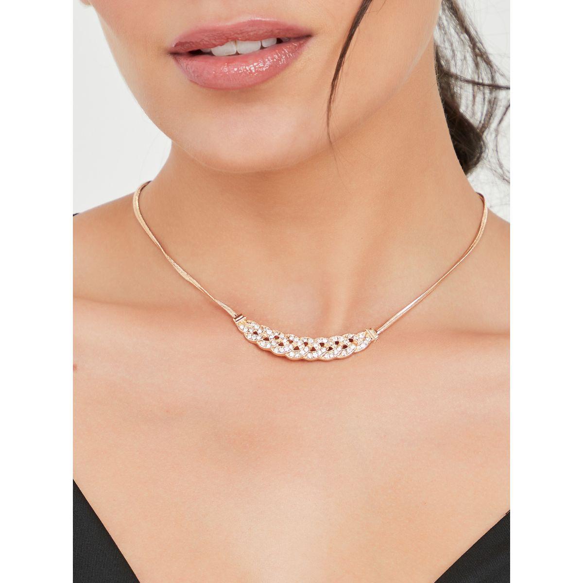 Styli Embellished Flat Chain Necklace-women-watchesandjewellery-jewellery-necklacesandpendants-image-1