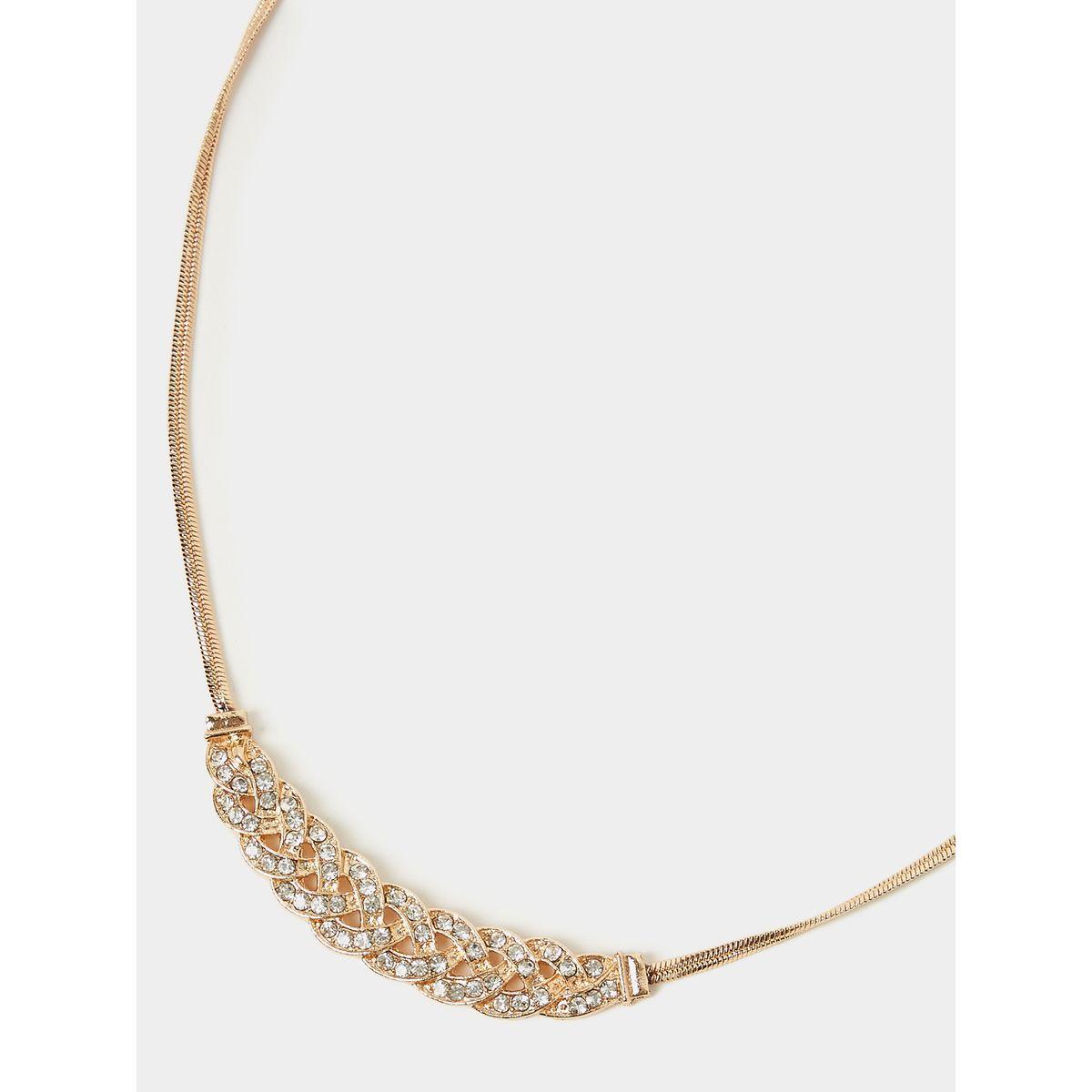Styli Embellished Flat Chain Necklace-women-watchesandjewellery-jewellery-necklacesandpendants-image-3