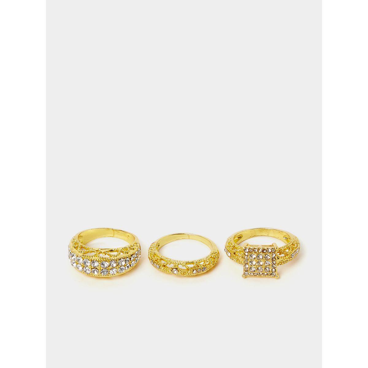 Styli Set of 3 - Rhinestone Textured Rings-women-watchesandjewellery-jewellery-rings-image-1