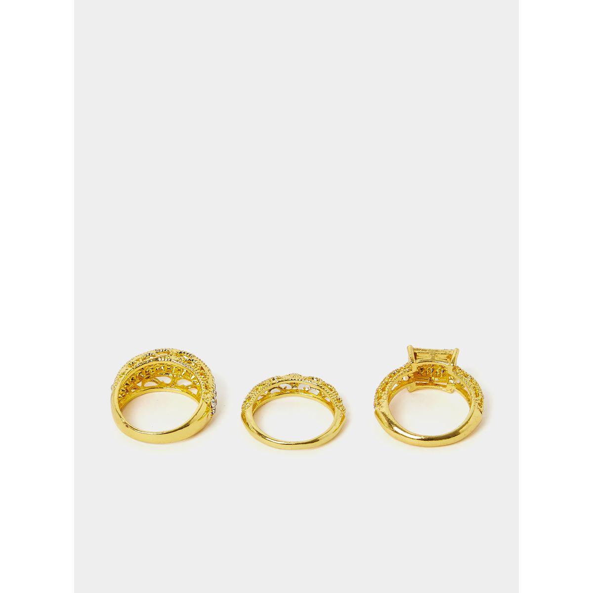 Styli Set of 3 - Rhinestone Textured Rings-women-watchesandjewellery-jewellery-rings-image-2