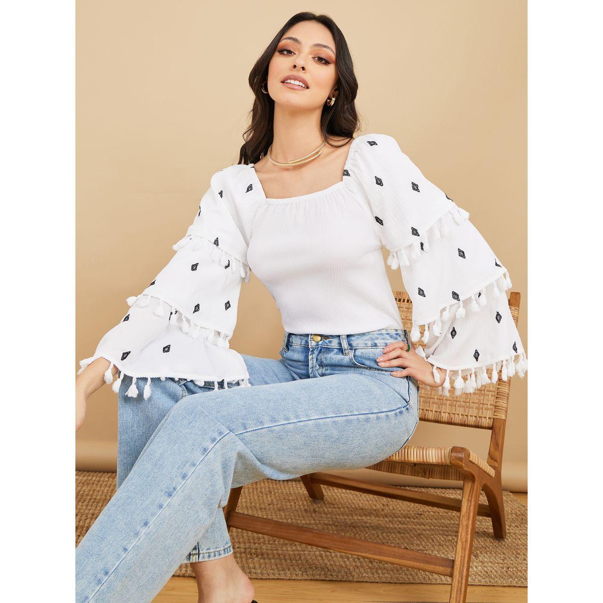 بلوزة بأكمام طويلة مزينة بطبقات-women-clothing-shirtsandblouses-blouses-image-1