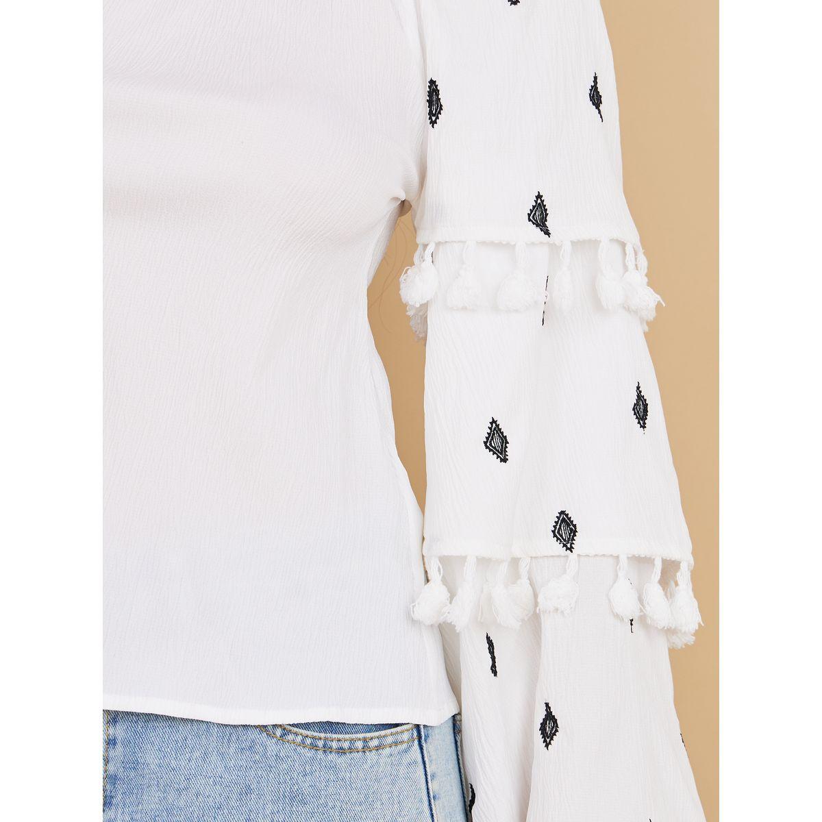 Styli Embroidered Square Neck Tiered Sleeves Top-women-clothing-shirtsandblouses-blouses-image-5