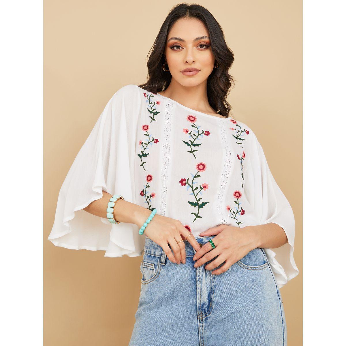 Styli Embroidered Kimono Sleeves Top-women-clothing-shirtsandblouses-shirts-image-1