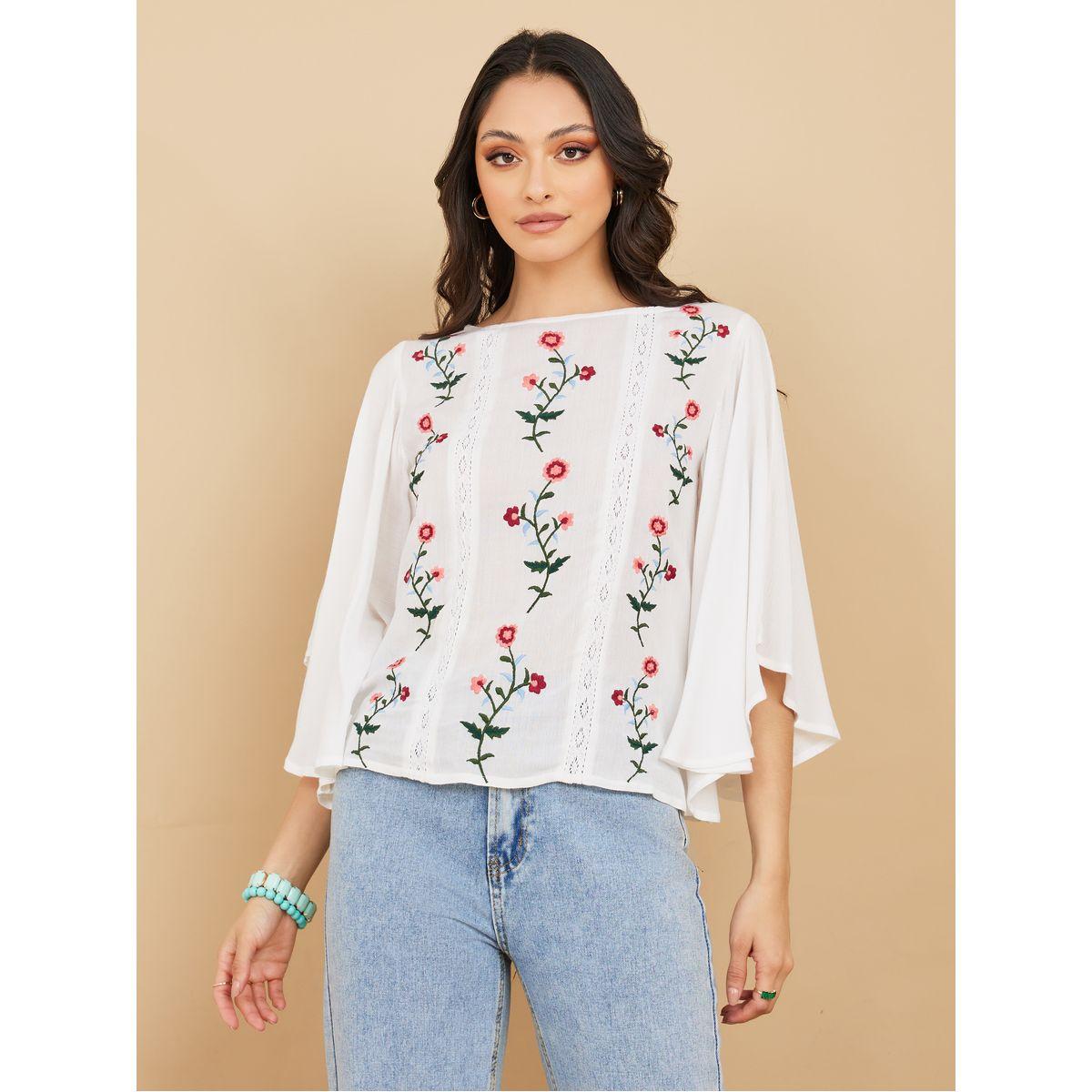Styli Embroidered Kimono Sleeves Top-women-clothing-shirtsandblouses-shirts-image-3
