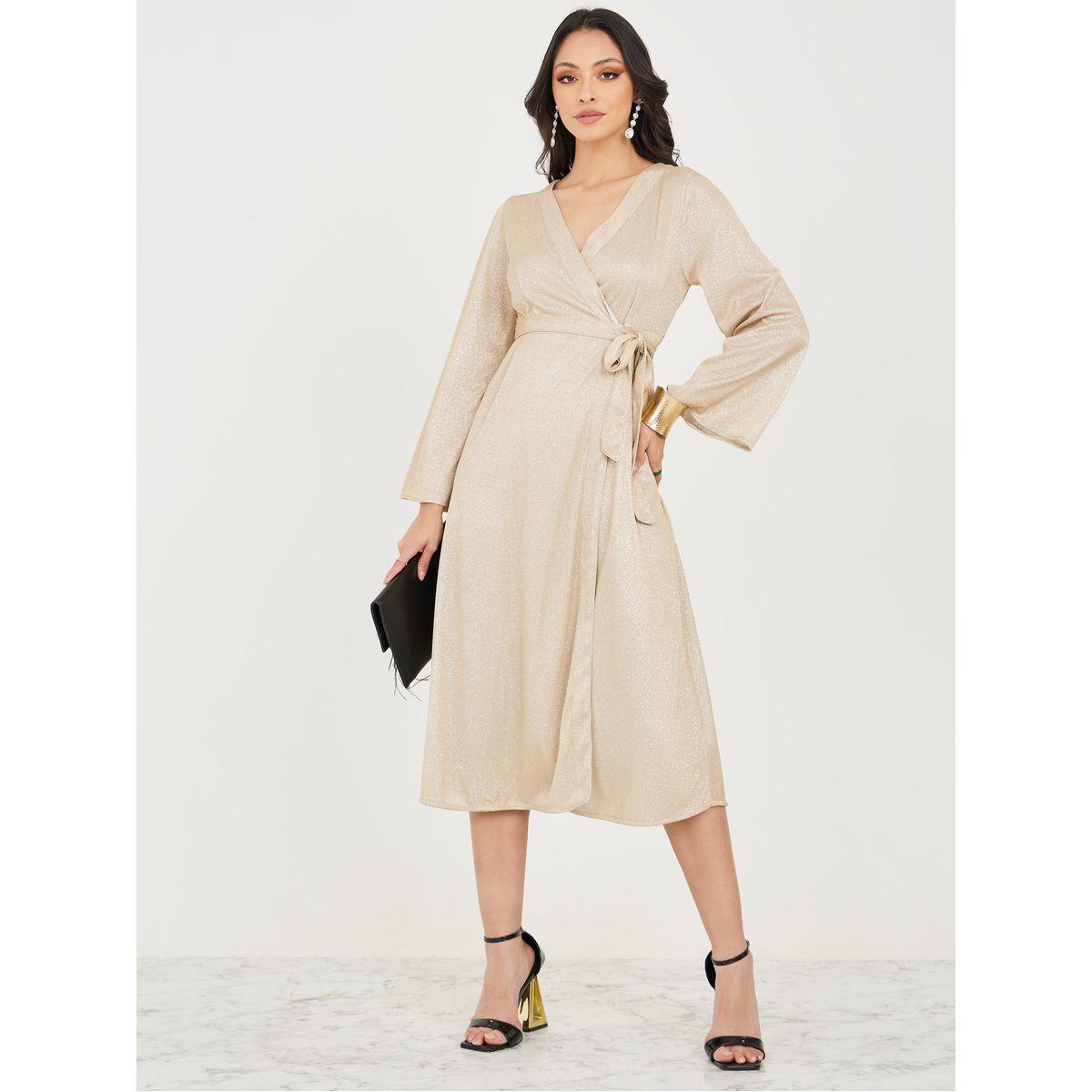 Styli Shimmer Wrap Midi Dress-women-clothing-dresses-image-1