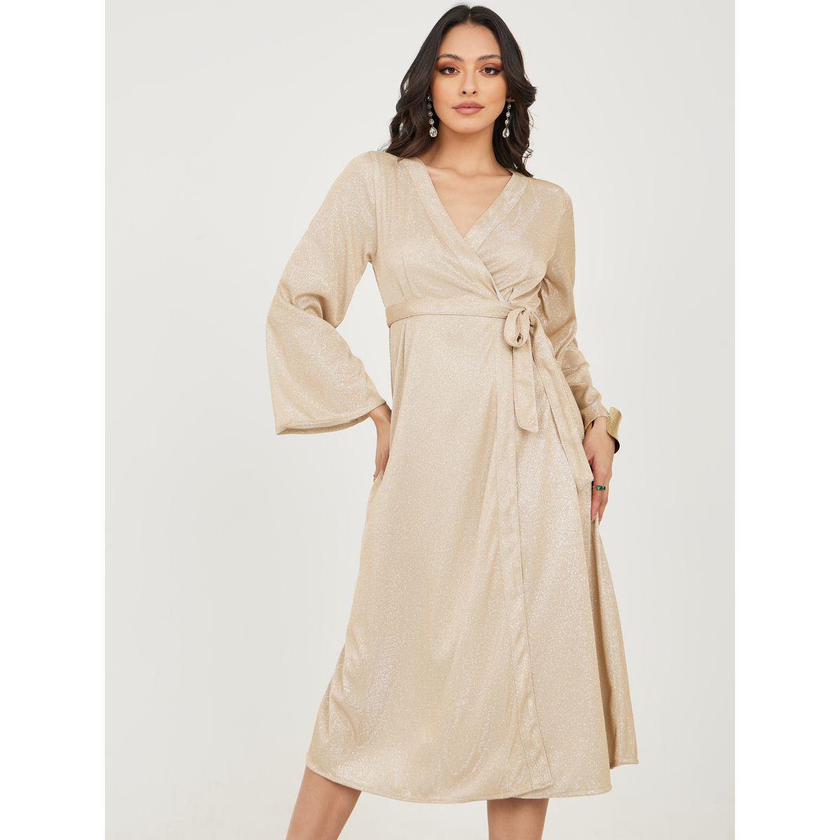 Styli Shimmer Wrap Midi Dress-women-clothing-dresses-image-2