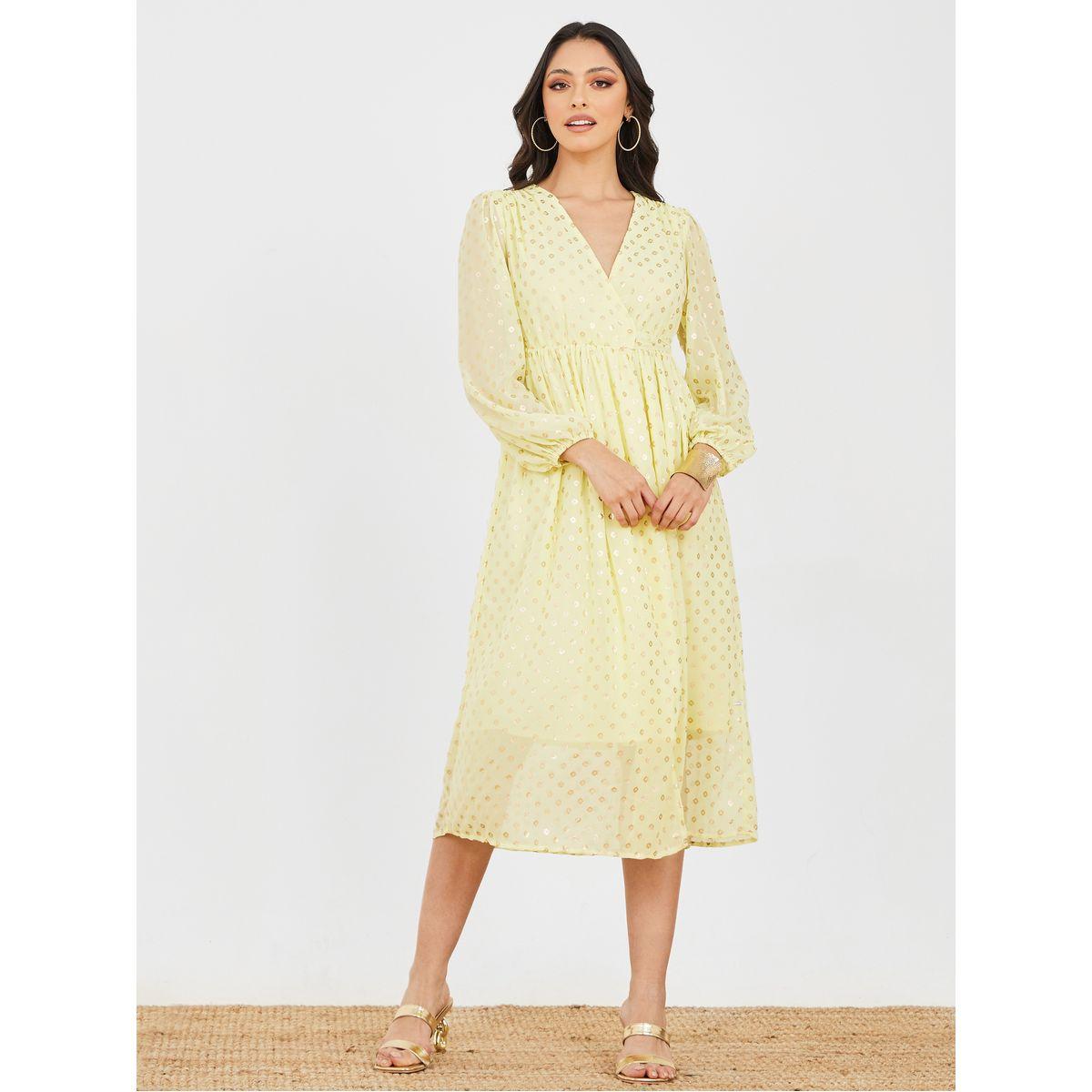 فستان ميدي مطبع بطبعة فويل-women-clothing-dresses-image-1