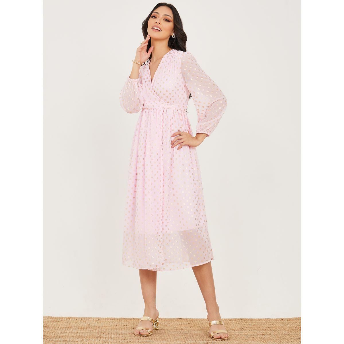 Styli Foil Print A-Line Midi Dress-women-clothing-dresses-image-1