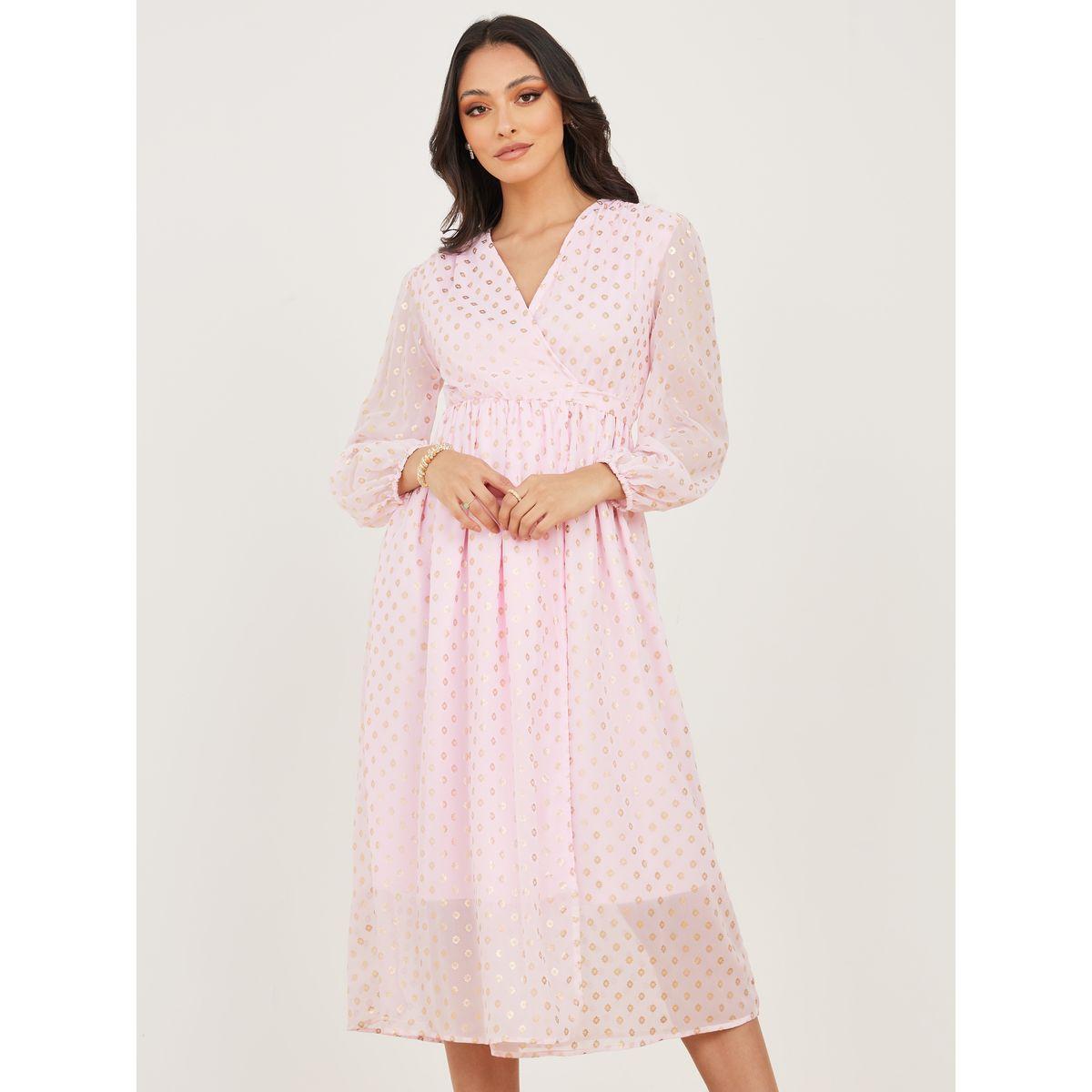 Styli Foil Print A-Line Midi Dress-women-clothing-dresses-image-2