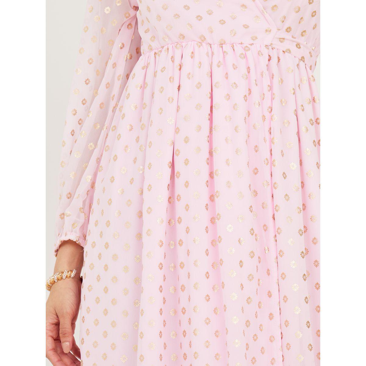 Styli Foil Print A-Line Midi Dress-women-clothing-dresses-image-3