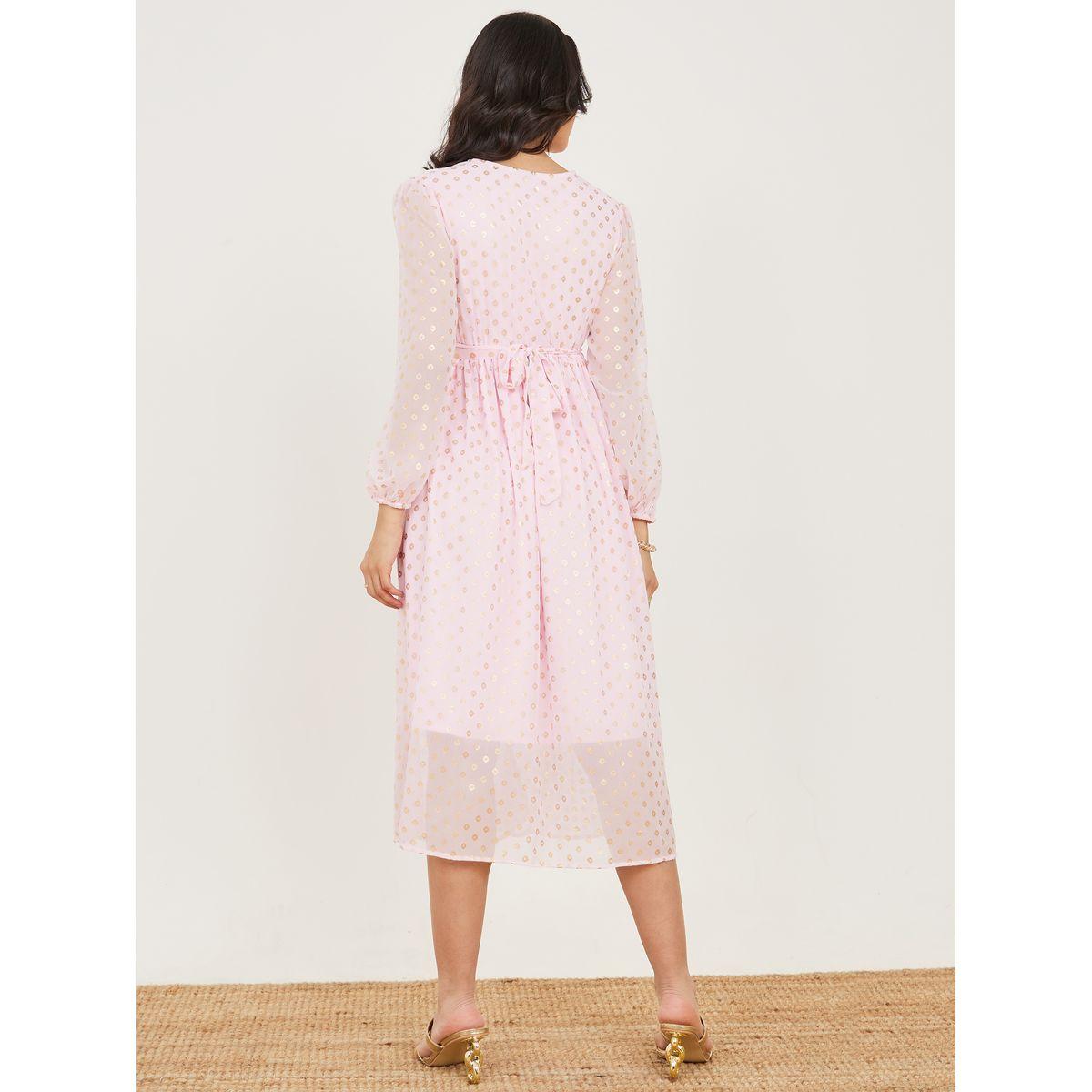 Styli Foil Print A-Line Midi Dress-women-clothing-dresses-image-4