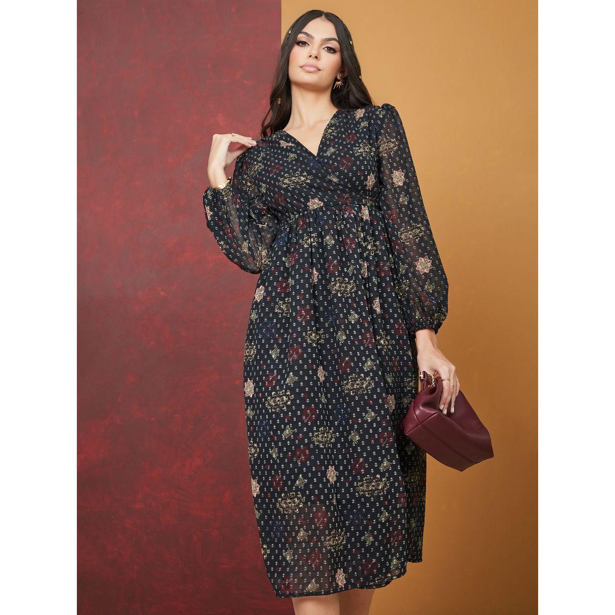 فستان ميدي بنمط لف-women-clothing-dresses-image-2