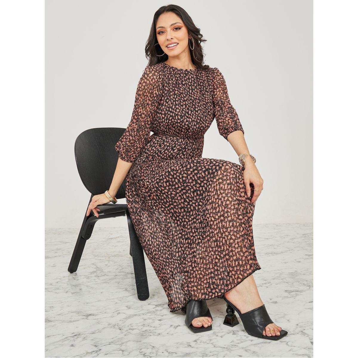 Styli Ditsy Print A-Line Midi Dress-women-clothing-dresses-image-1