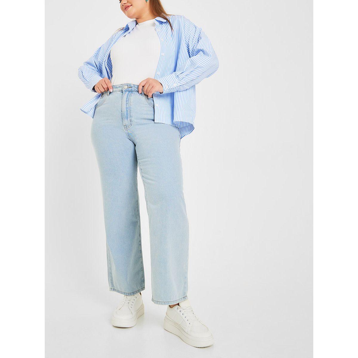 Styli Plus Acid Wash Straight Fit Jeans-women-clothing-bottoms-jeans-image-1