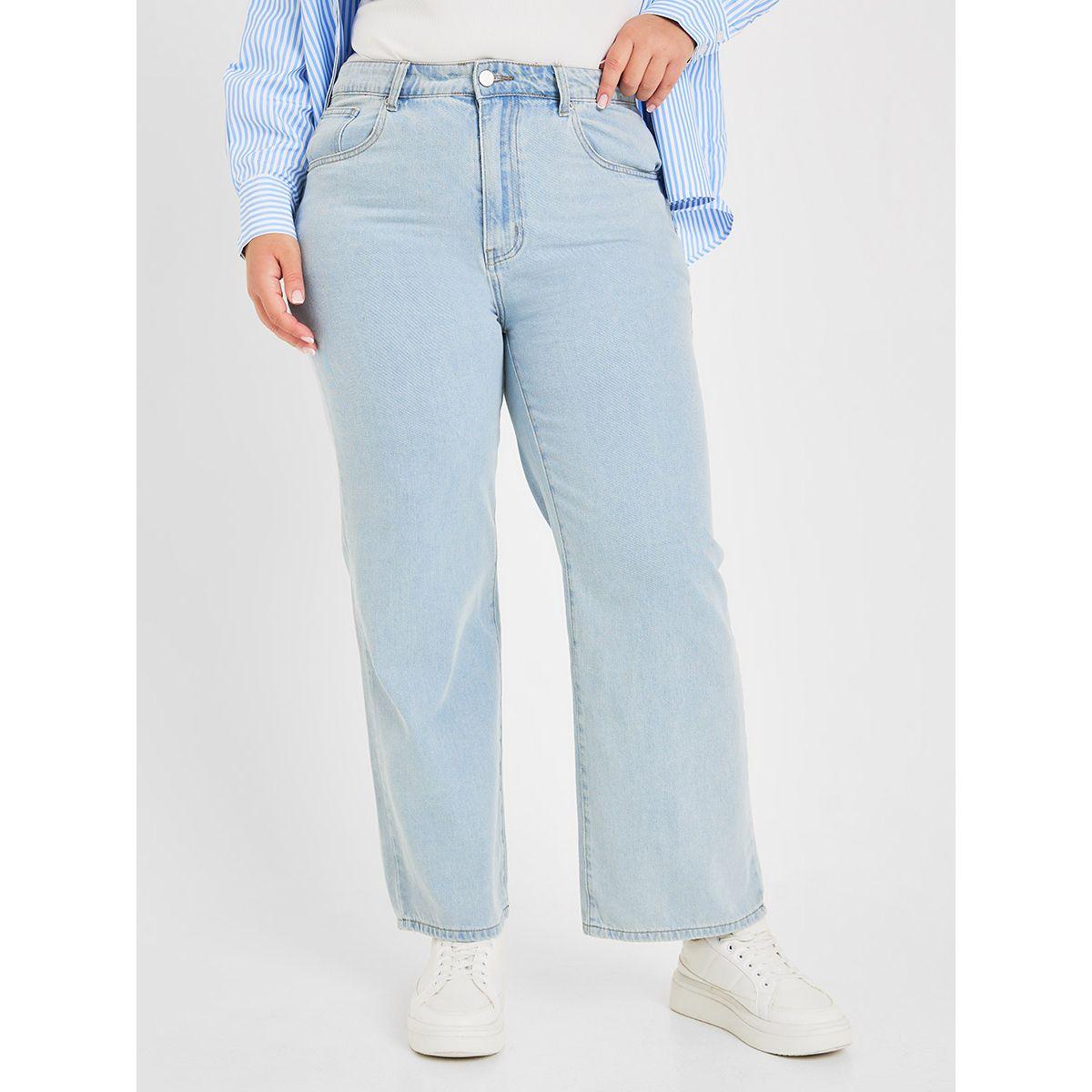 Styli Plus Acid Wash Straight Fit Jeans-women-clothing-bottoms-jeans-image-2