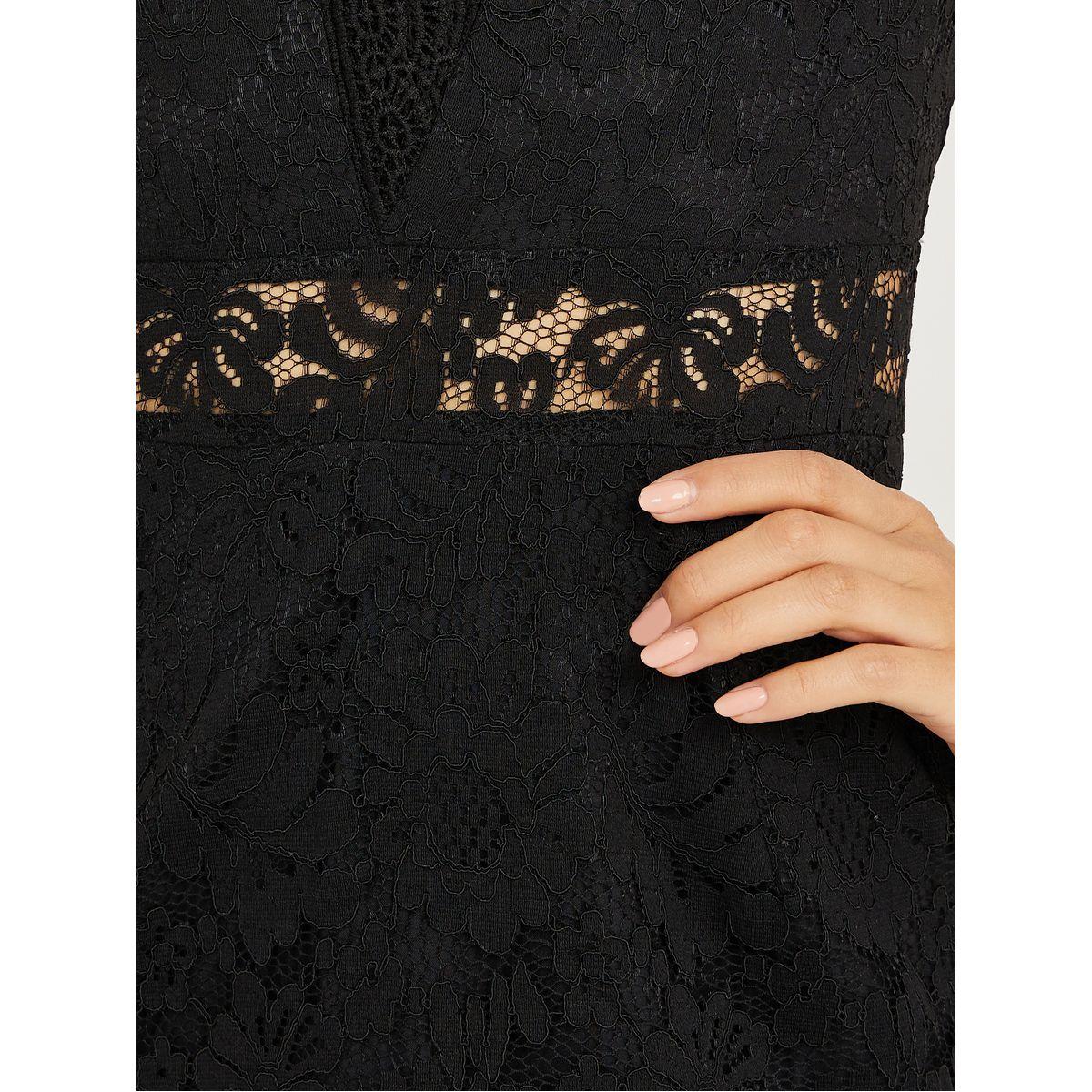 Styli Cap Sleeve Lace Insert Knee Length Dress-women-clothing-dresses-image-3