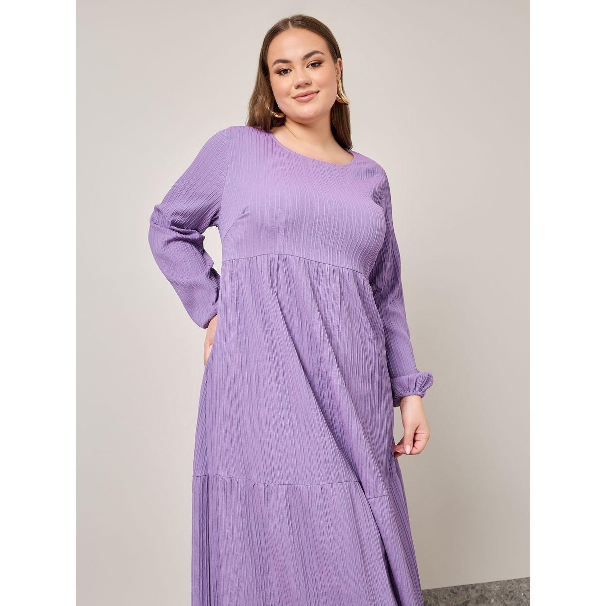 Styli Plus Textured Tiered Maxi Dress-women-clothing-dresses-image-2