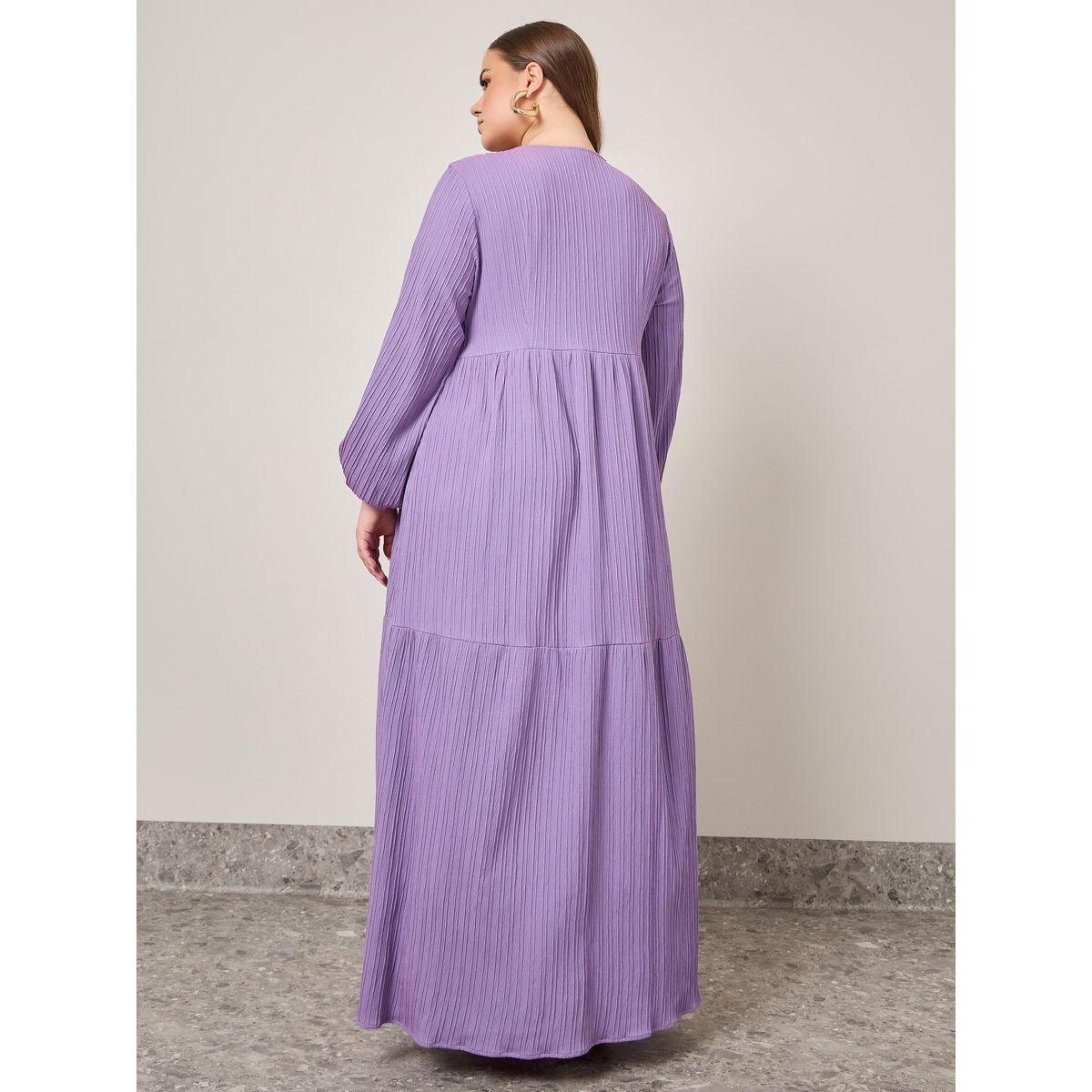 Styli Plus Textured Tiered Maxi Dress-women-clothing-dresses-image-4