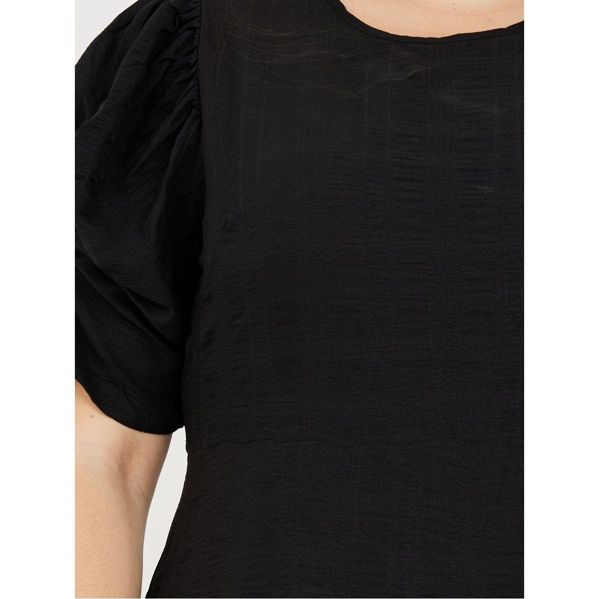 فستان ميدي بكسرات واكمام مزمومة-women-clothing-dresses-image-3