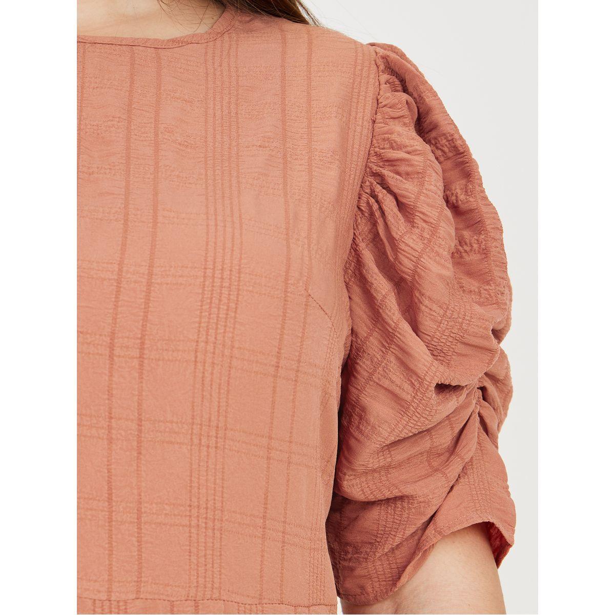 فستان ميدي بكسرات واكمام مزمومة-women-clothing-dresses-image-3