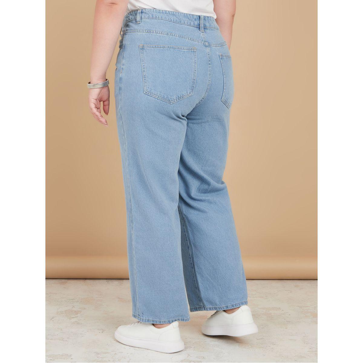 Styli Plus Front Button Ring Belted Straight Leg Jeans-women-clothing-bottoms-jeans-image-4