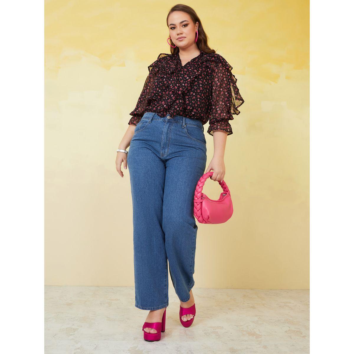 جينز بقصة مستقيمة وخصر عالي-women-clothing-bottoms-jeans-image-2