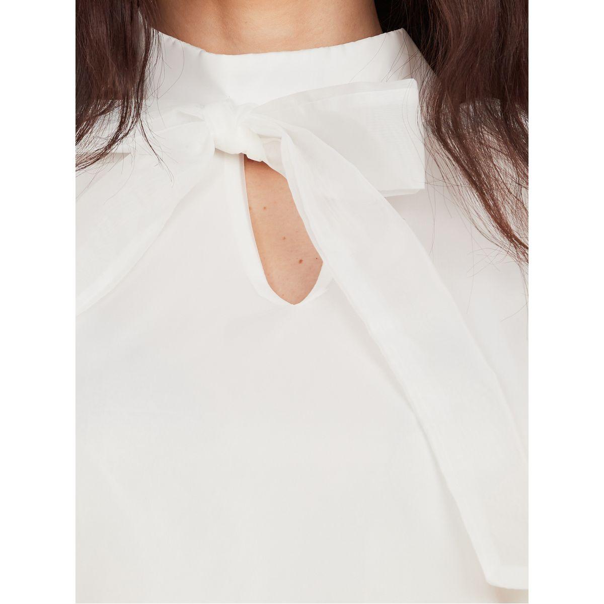 Styli Organza Sleeve Tie Neck Detail Regular Fit Blouse-women-clothing-shirtsandblouses-blouses-image-4