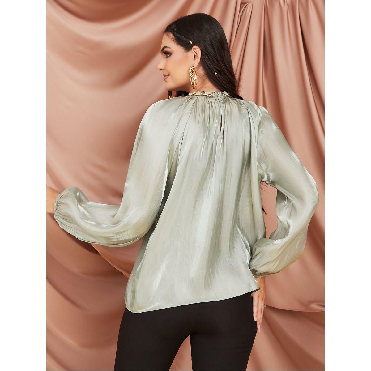 Styli Volume Sleeve Chain Detail Boxy Blouse-women-clothing-shirtsandblouses-blouses-image-5