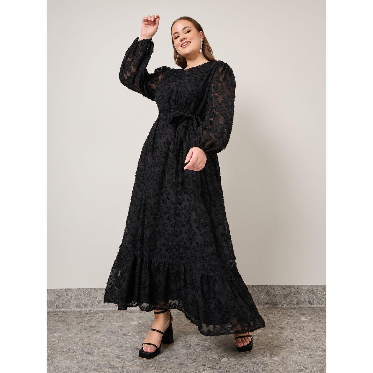 فستان طويل جورجيت مع رباط خصر-women-clothing-dresses-image-1