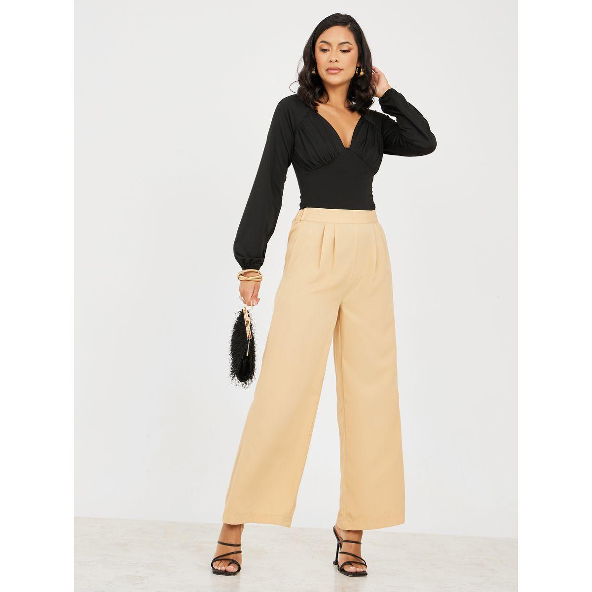 بنطال واسعة الأرجل بخصر مطاطي-women-clothing-bottoms-trousers-image-2