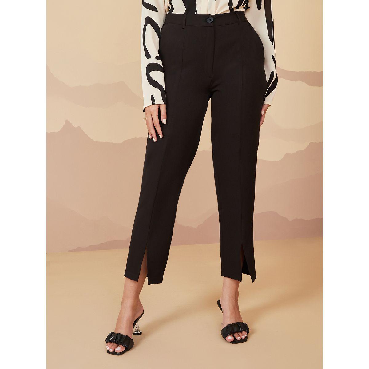 Styli Premium Straight Leg Trousers with Split Detail-women-clothing-bottoms-trousers-image-1