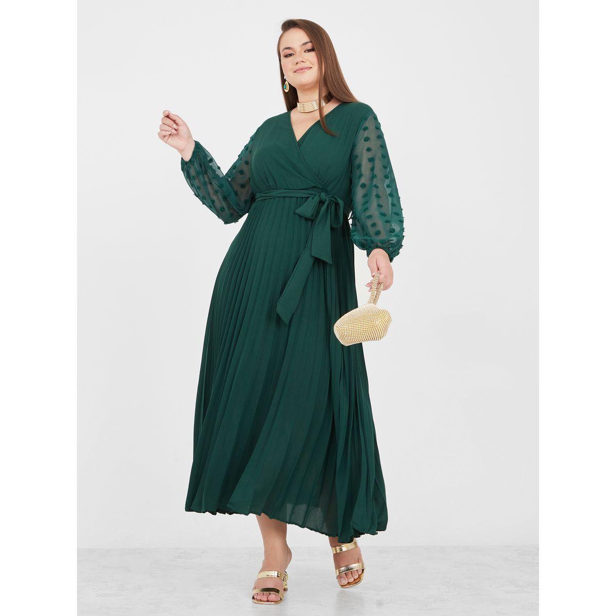 فستان طويل مزين بكسرات-women-clothing-dresses-image-1