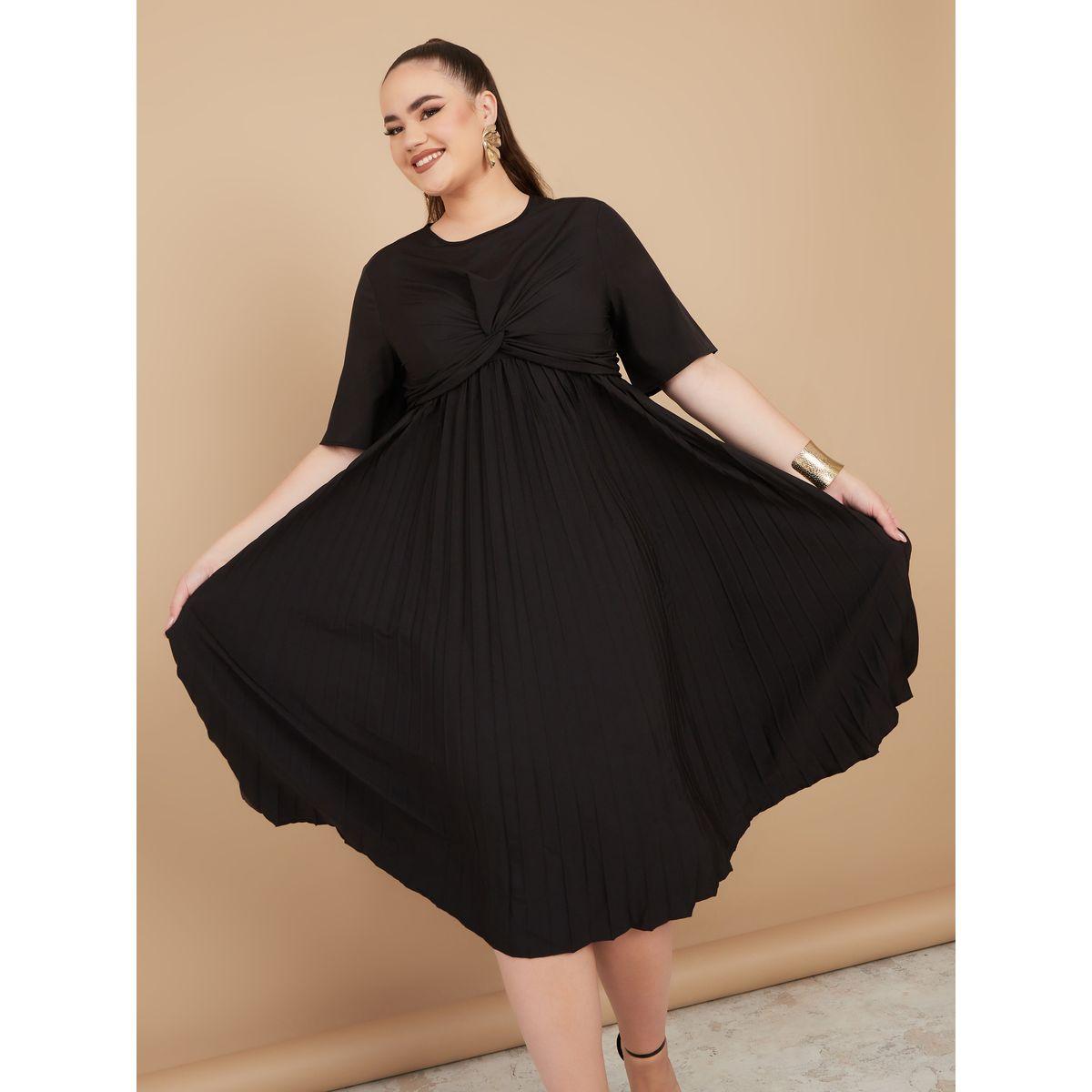 فستان ميدي مزين بكسرات-women-clothing-dresses-image-2