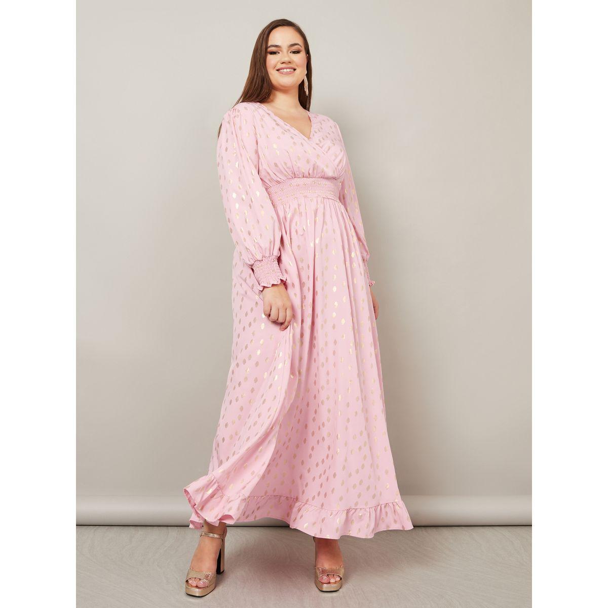 فستان طويل مطبع بطبعة فويل-women-clothing-dresses-image-1