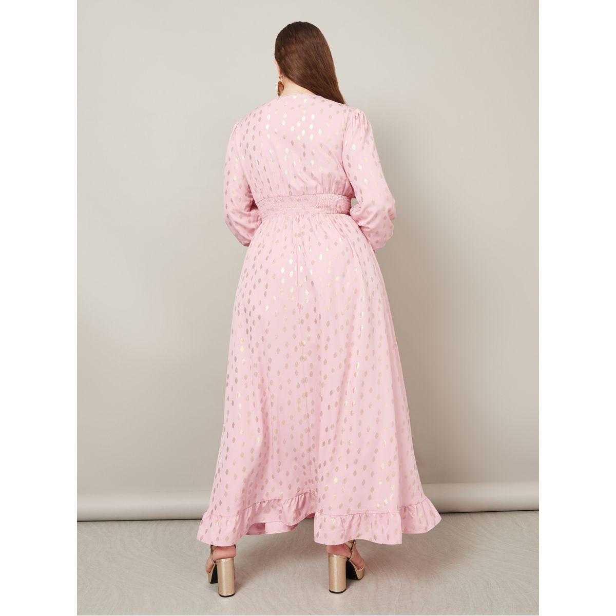 Styli Plus Foil Print A-Line Maxi Dress-women-clothing-dresses-image-4