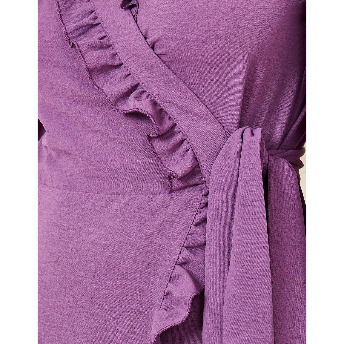 فستان طويل بنمط لف وكشكش-women-clothing-dresses-image-4