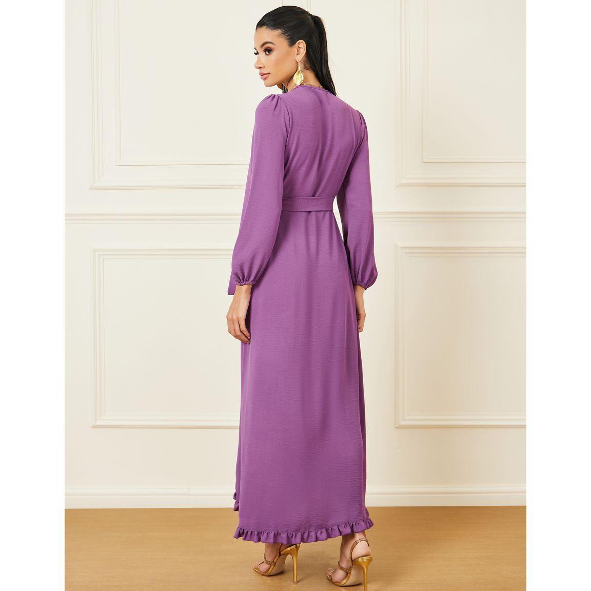 Styli Ruffle Trim Detail Wrap Maxi Dress-women-clothing-dresses-image-5