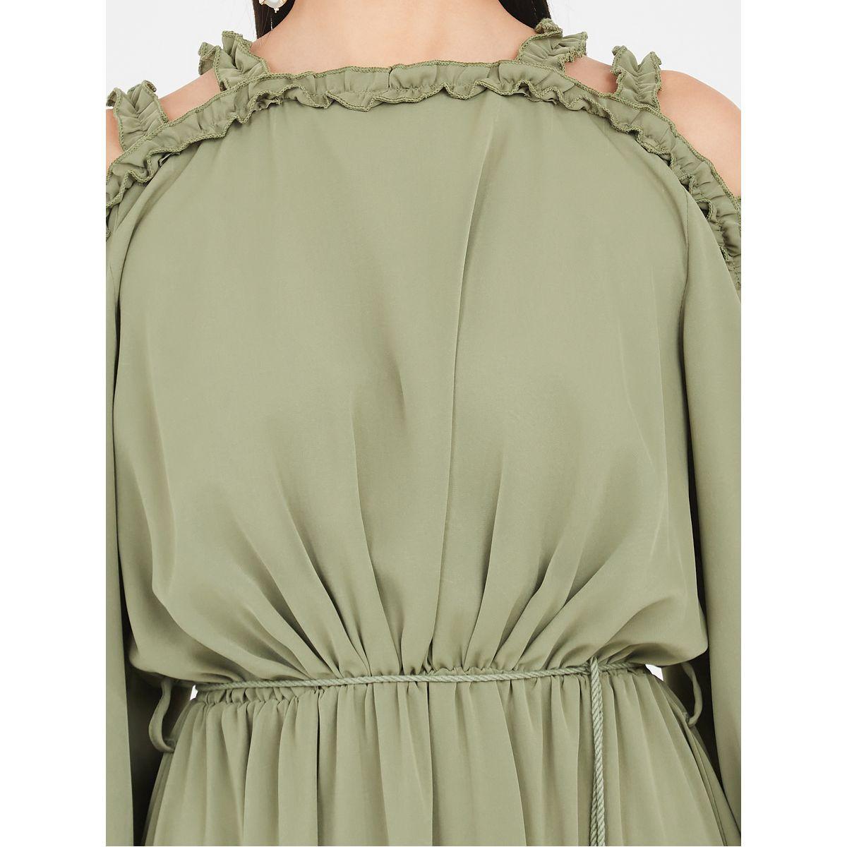 Styli Cold Shoulder Sleeve Ruffled A-Line Maxi Dress-women-clothing-dresses-image-3