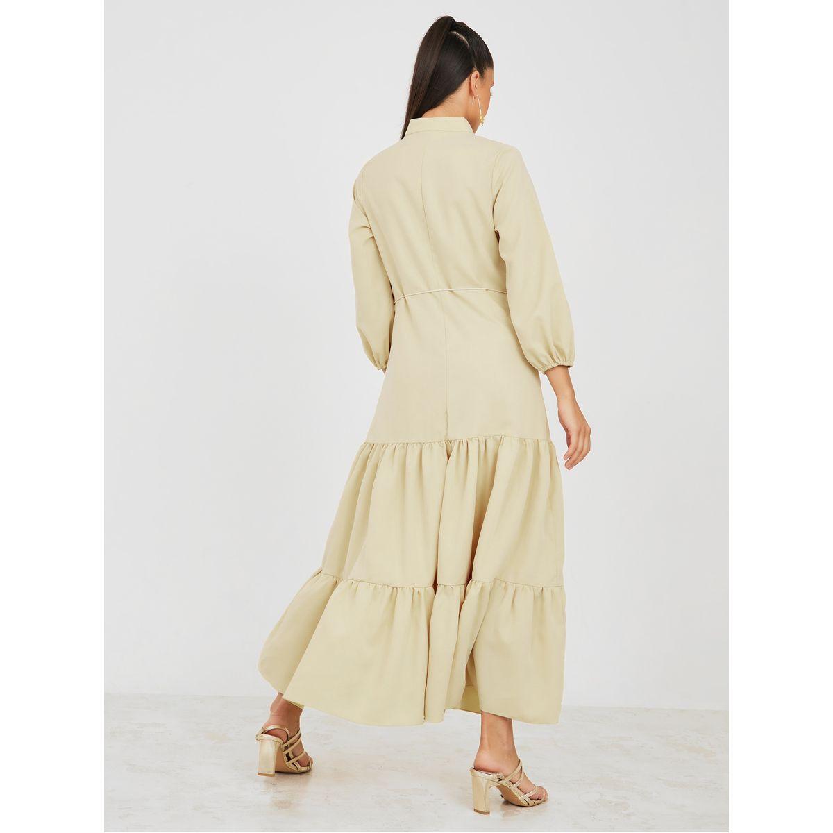 Styli Embroidered A-line Midi Dress with Self Tie Belt-women-clothing-dresses-image-4