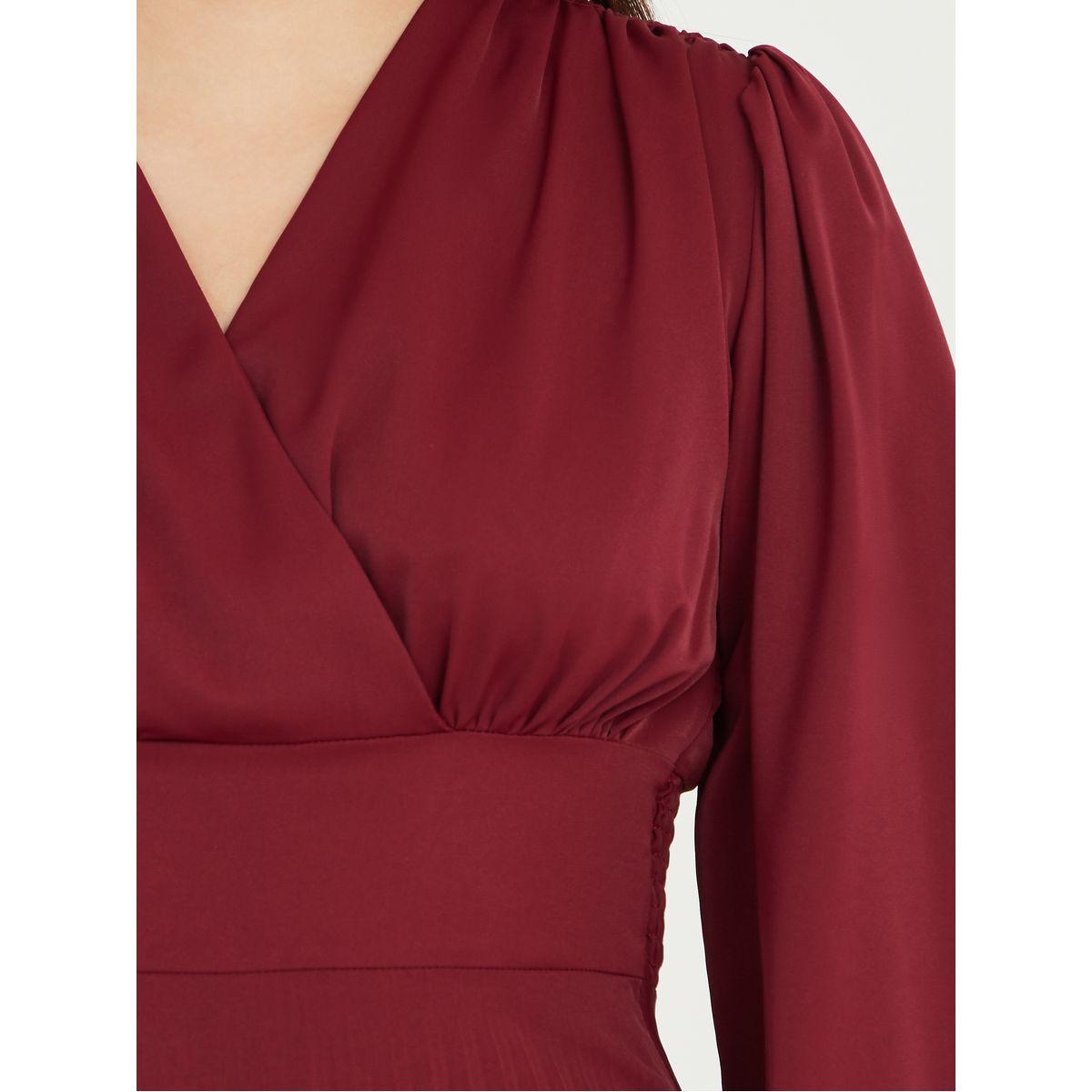 فستان ميدي بكسرات واكمام واسعة-women-clothing-dresses-image-3