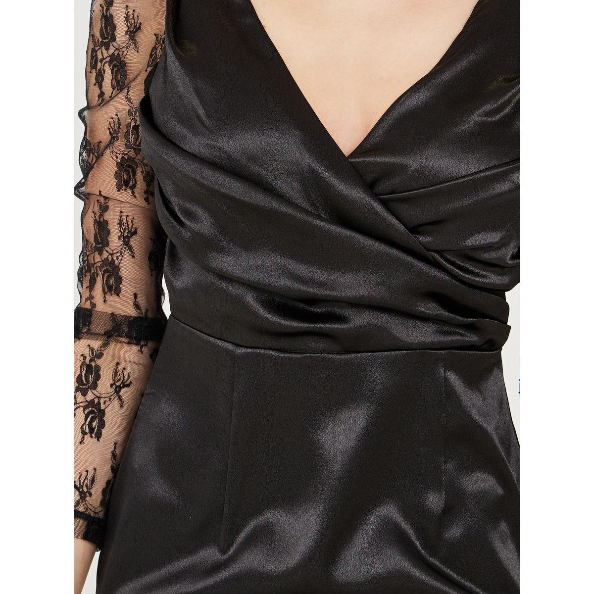Styli Lace Insert Bodycon Knee Length Dress-women-clothing-dresses-image-3