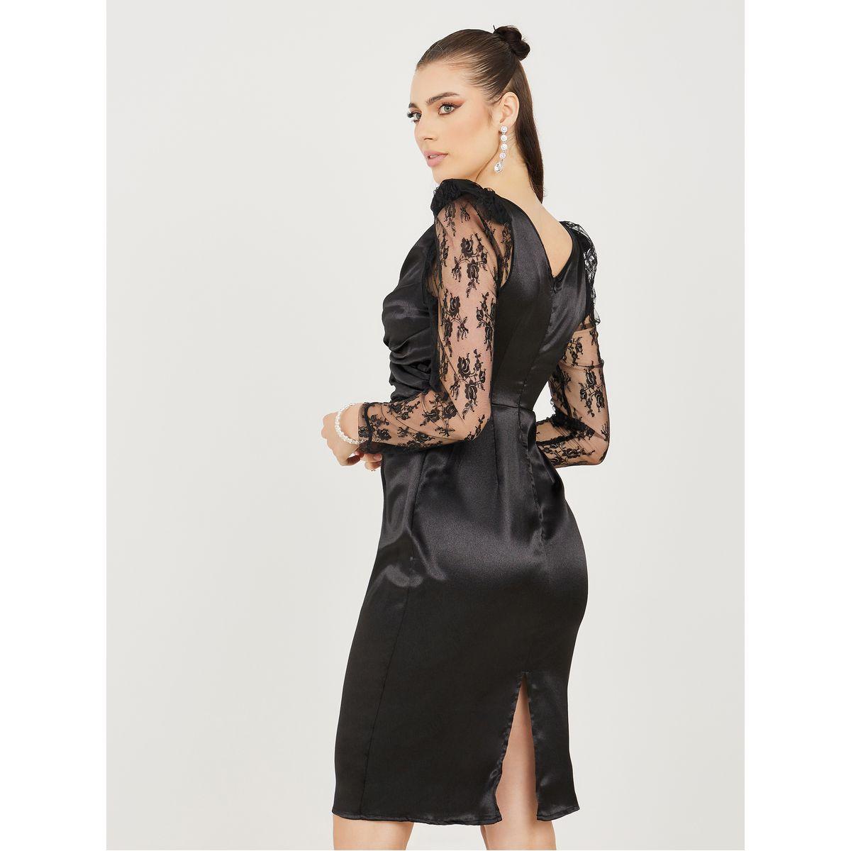فستان بطول الركبة وتداخلات دانتيل-women-clothing-dresses-image-4