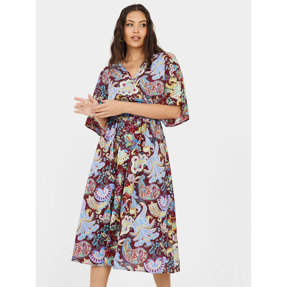 فستان ميدي مطبع بطبعات بيزلي-women-clothing-dresses-image-2
