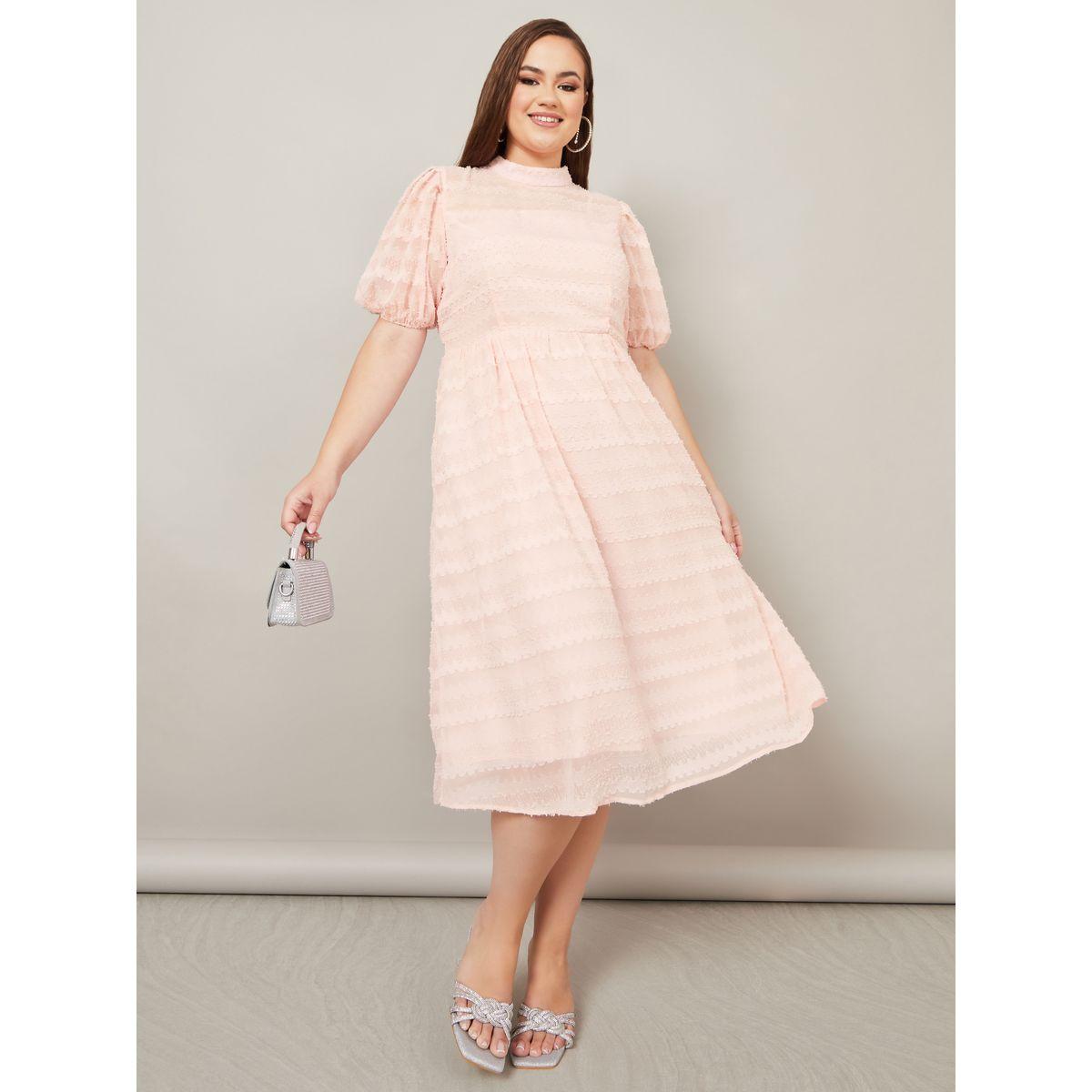 فستان ميدي بتفاصيل بارزة الملمس-women-clothing-dresses-image-2