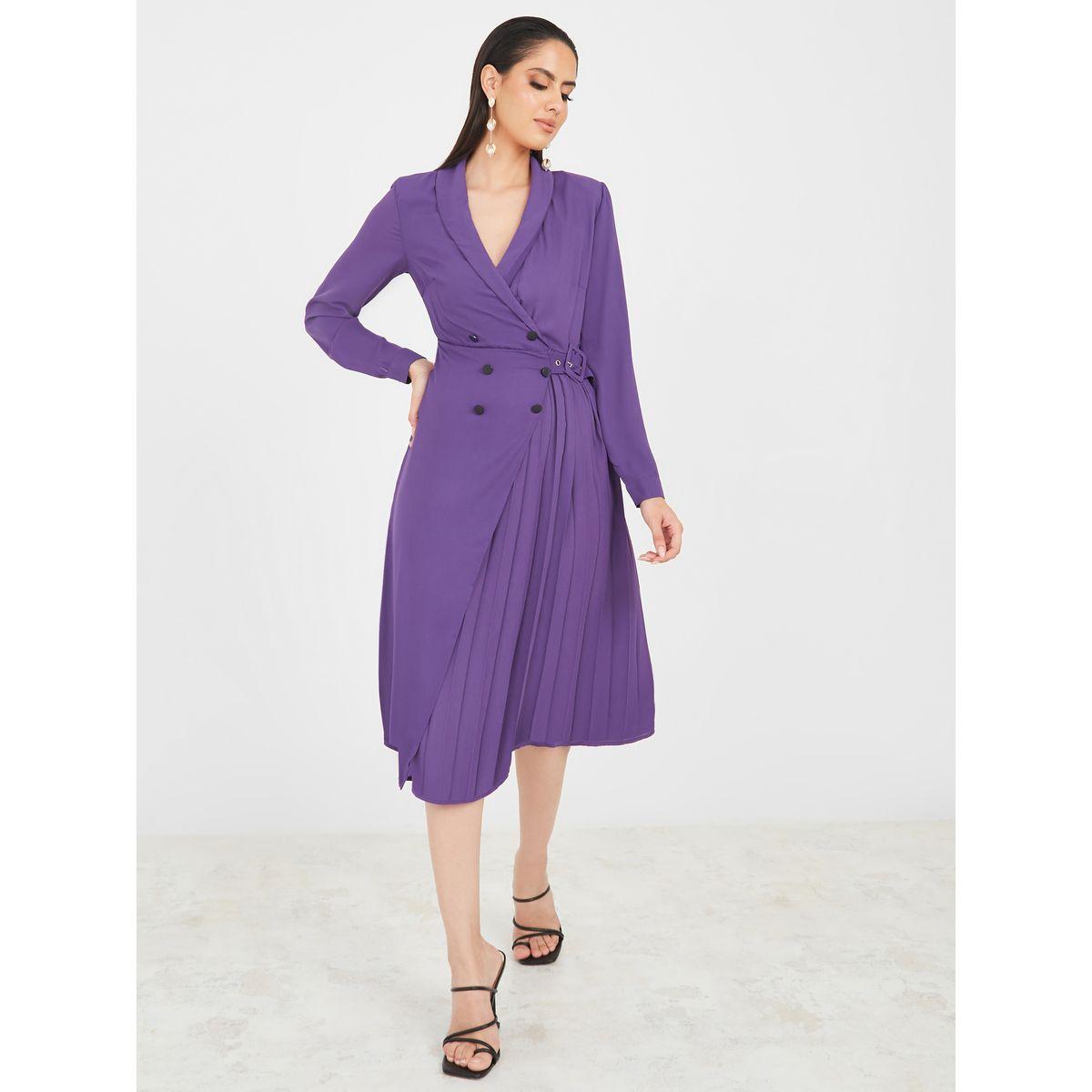 Styli Limited Pleated Assymetric Wrap Blazer Midi Dress-women-clothing-dresses-image-2
